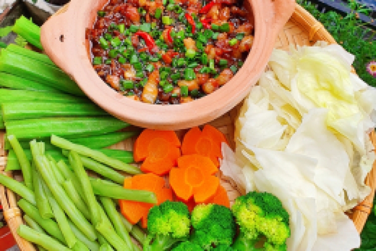 Rau luộc kho quẹt