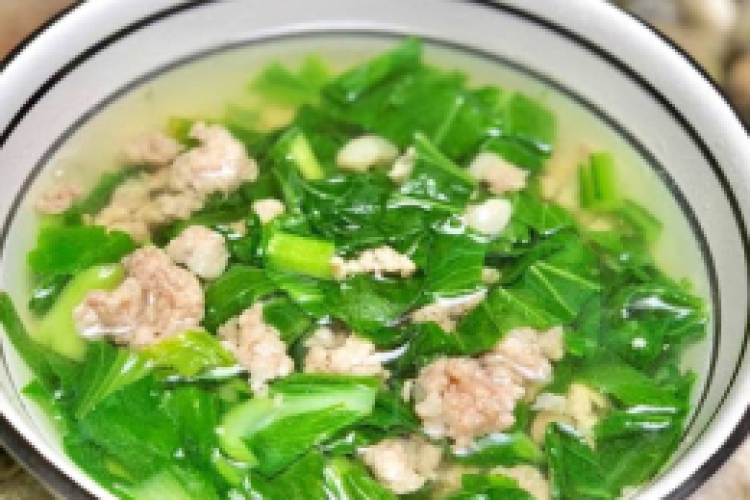 Canh cải xanh thịt bằm